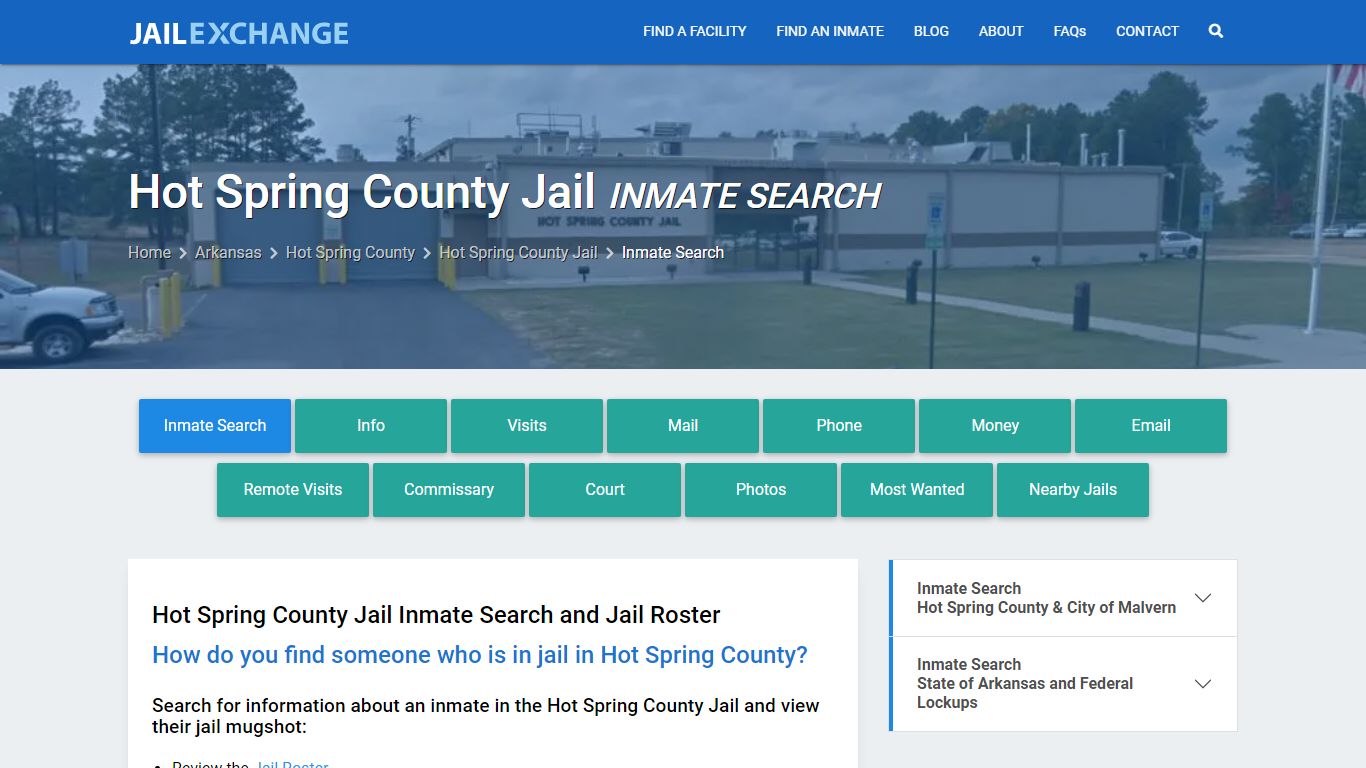 Inmate Search: Roster & Mugshots - Hot Spring County Jail, AR
